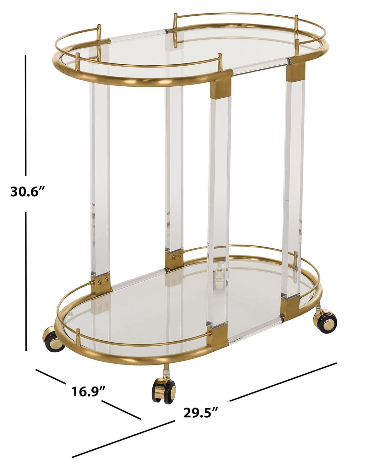 Lennon Bar Trolley - Brass - Safavieh