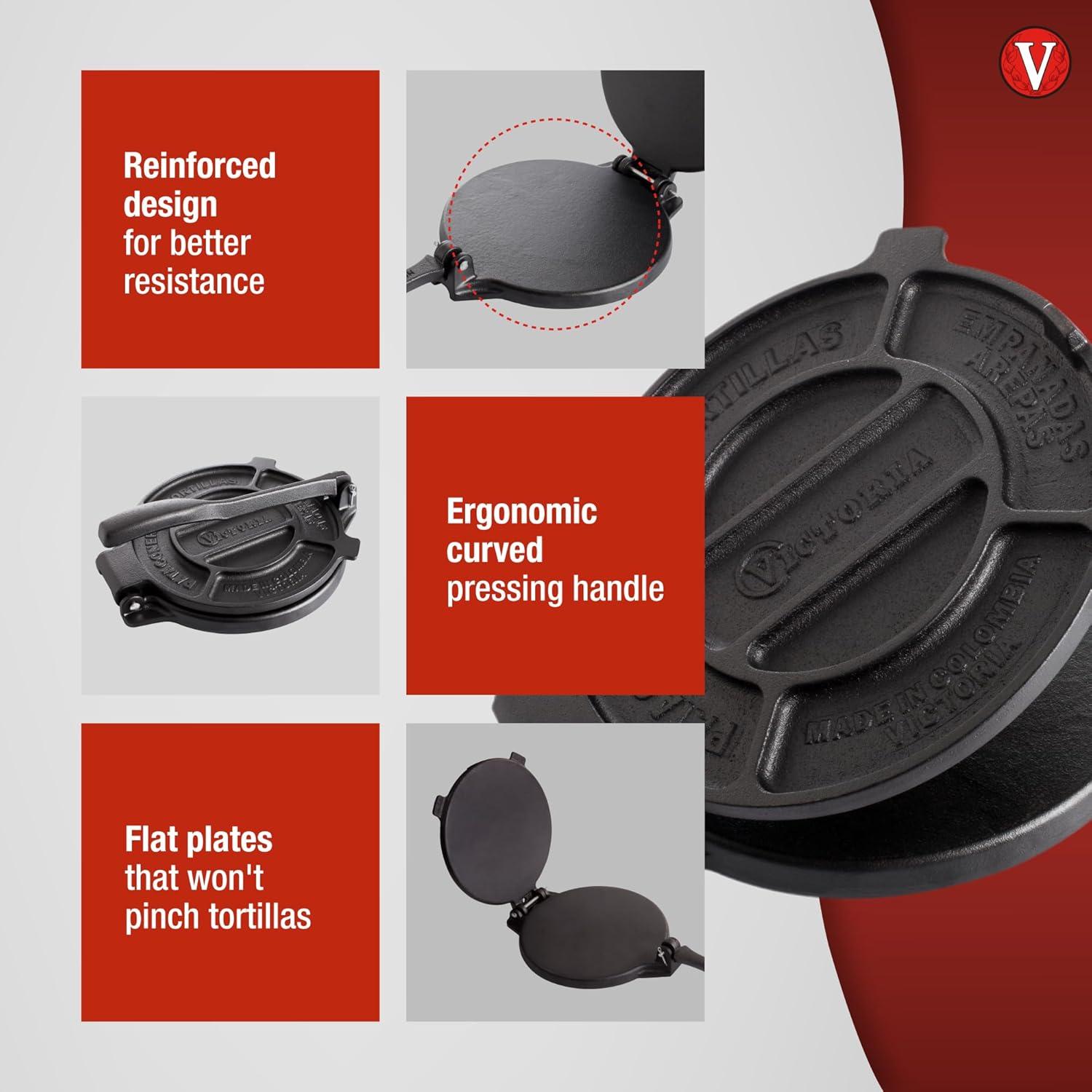 Victoria Cast Iron Tortilla Press - 8"