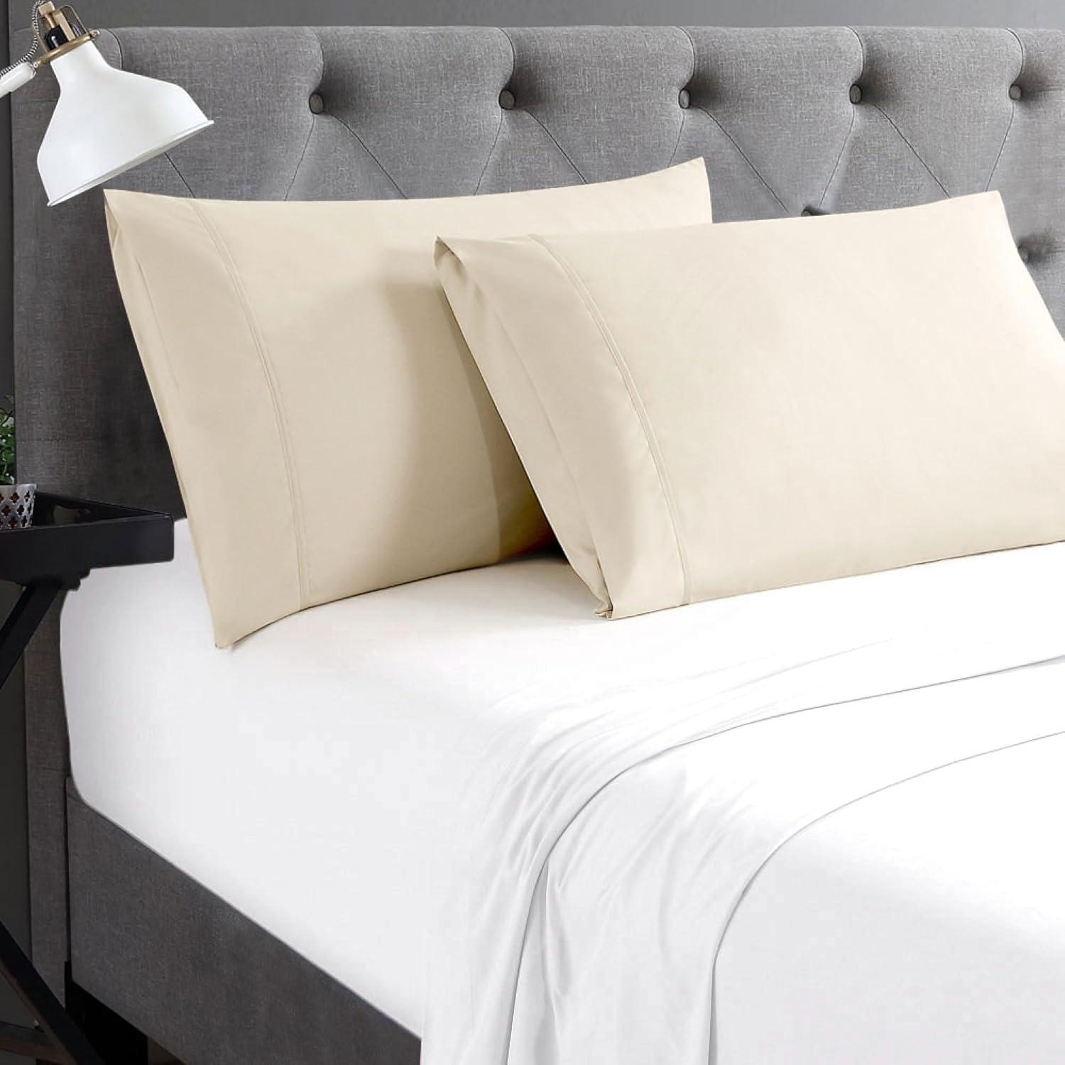 Swift Home | Basics 2-Piece Microfiber Pillowcase Set Cream Standard