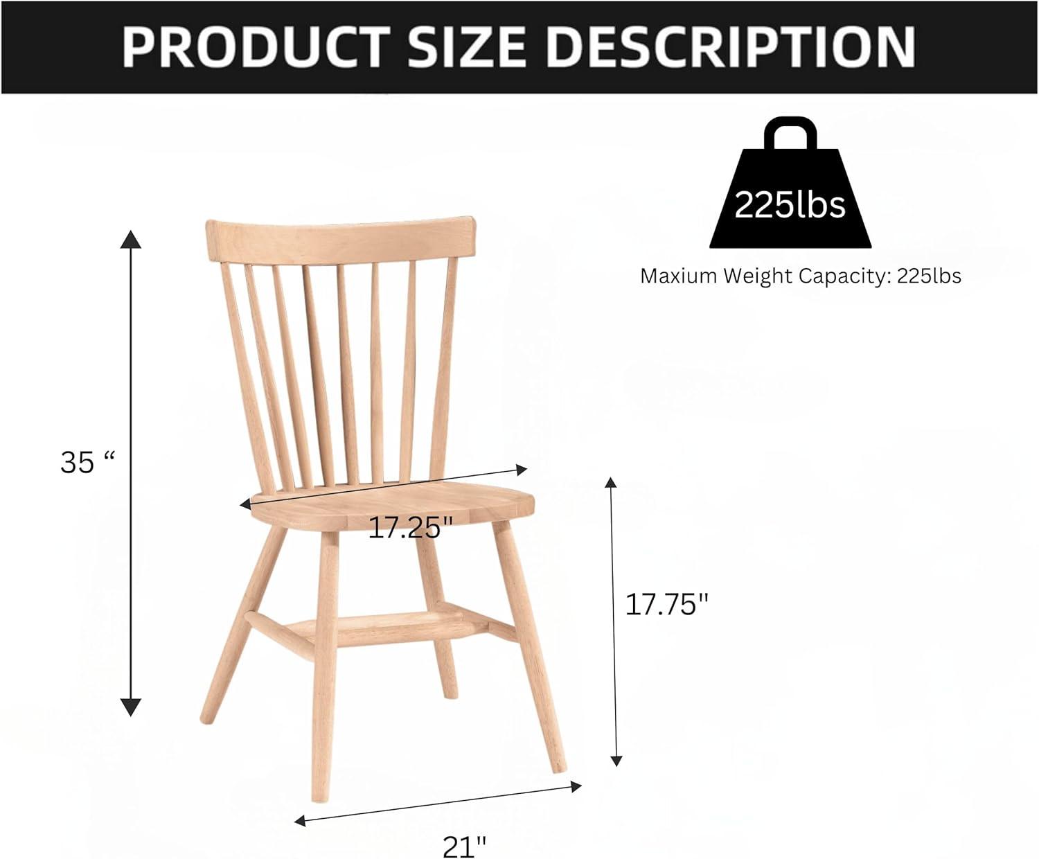 Brown Solid Wood Slat Back Side Chair, 40"