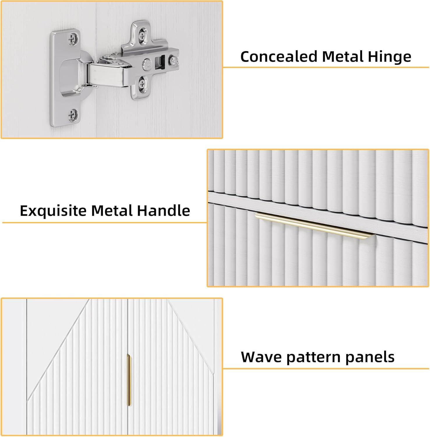 Ebern Designs 2 DoorsArmoire WardrobeWith Three Large Drawers And Hidden Storage | Wayfair