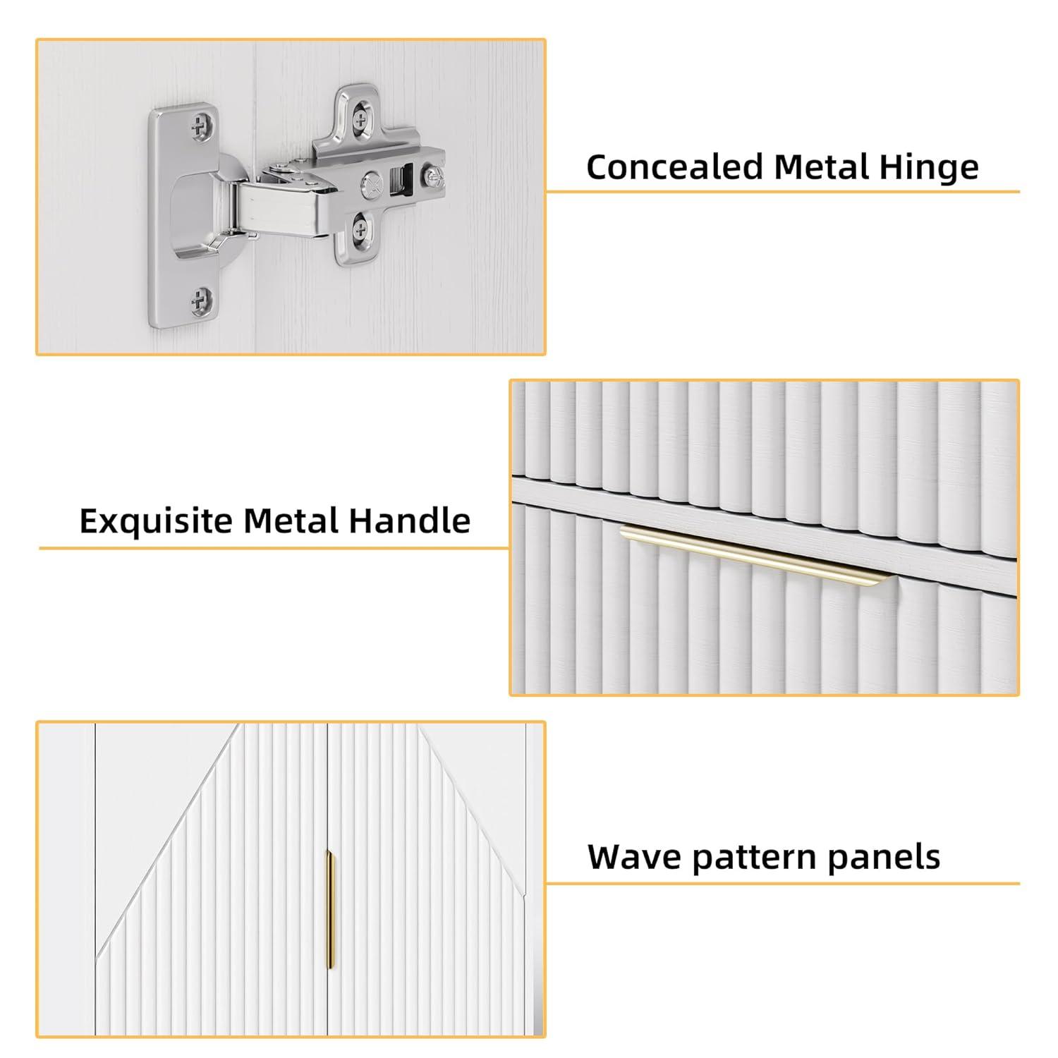 Ebern Designs 2 DoorsArmoire WardrobeWith Three Large Drawers And Hidden Storage | Wayfair