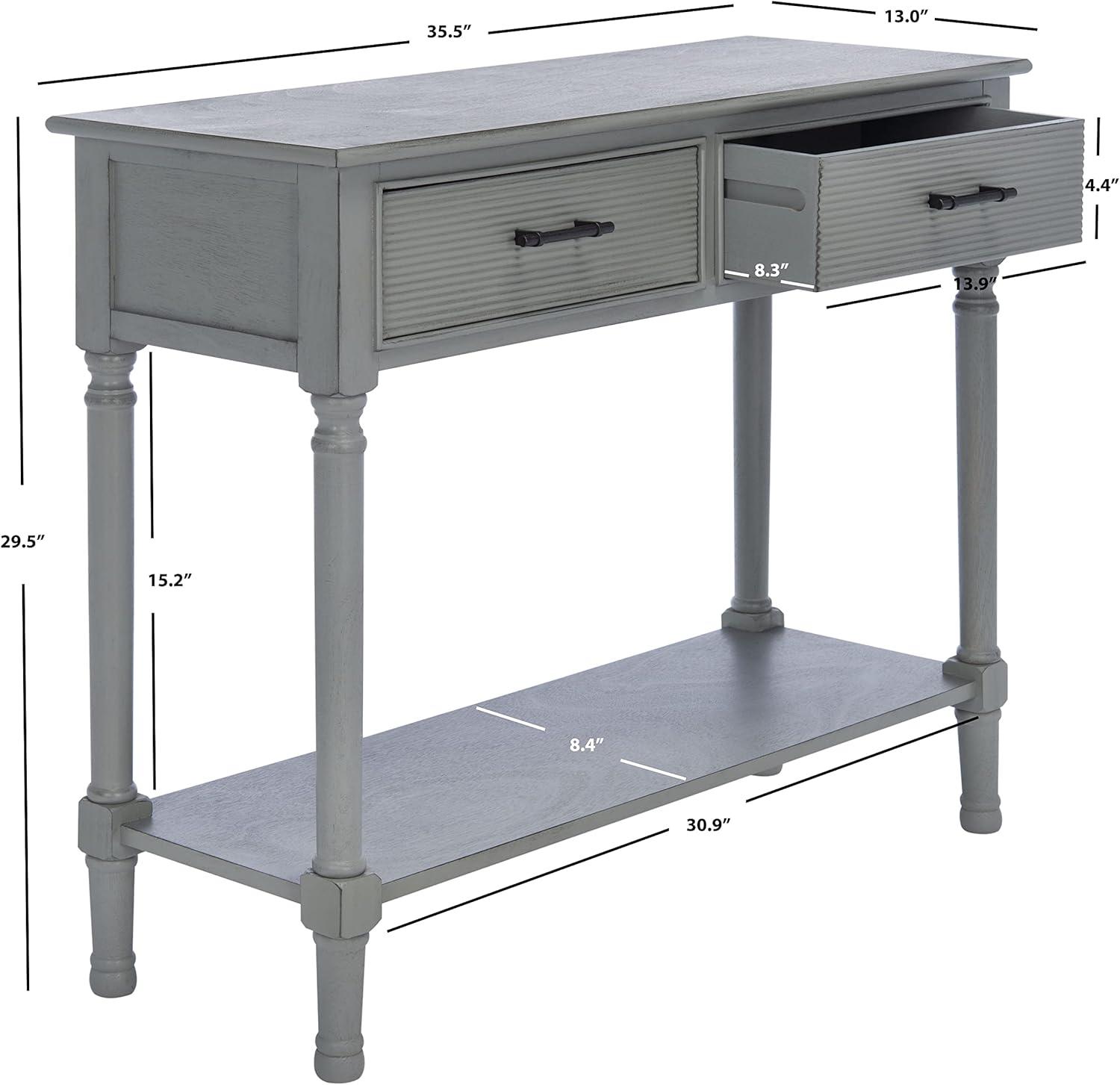 SAFAVIEH Ryder Solid 2 Drawer Console Table, Distressed Grey