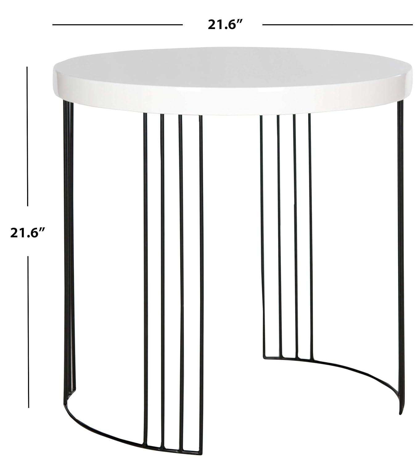 Kelly End Table - White/Black - Safavieh.
