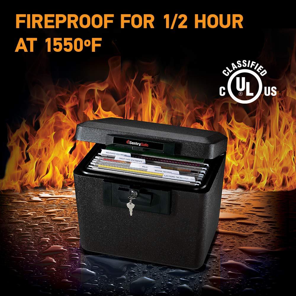 BEACHWATER POOL & SPA, LLC Fireproof Document Box With Key Lock, Safe Secures Files And Documents For Home Or Office
