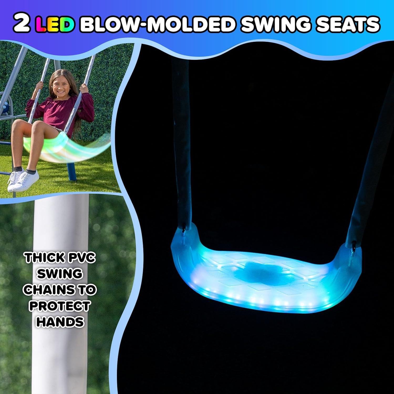 Sportspower Sportspower Shooting Star Metal Swing Set with Lifetime Warranty on 5' Double Wall Slide