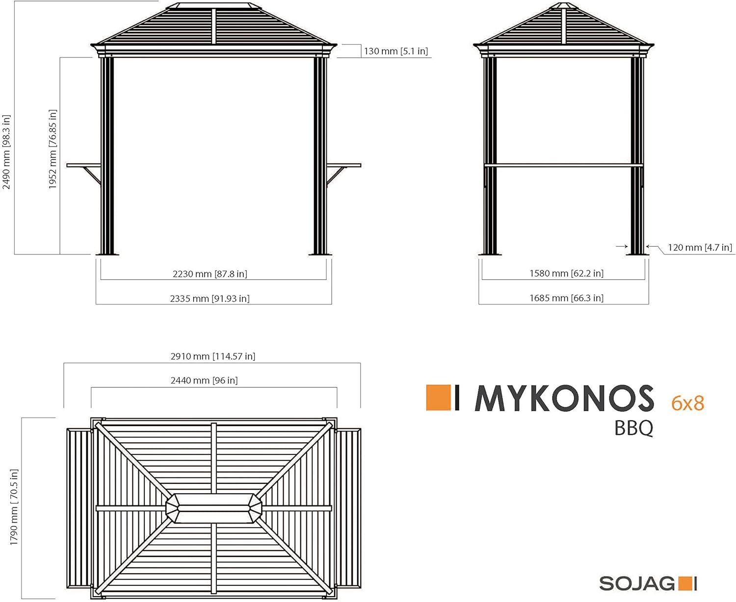 Sojag Sojag BBQ Mykonos 5 ft. x 8 ft. Gazebo