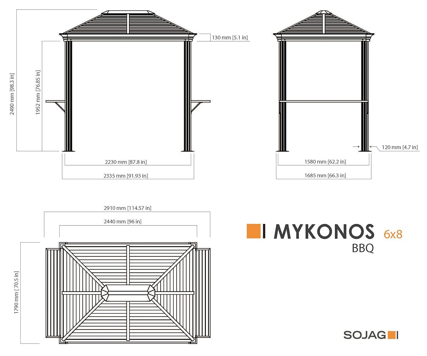 Sojag Sojag BBQ Mykonos 5 ft. x 8 ft. Gazebo