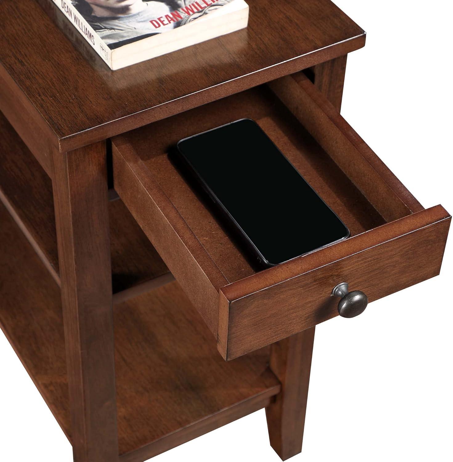 Convenience Concepts American Heritage 1 Drawer Wood Side Table, Espresso