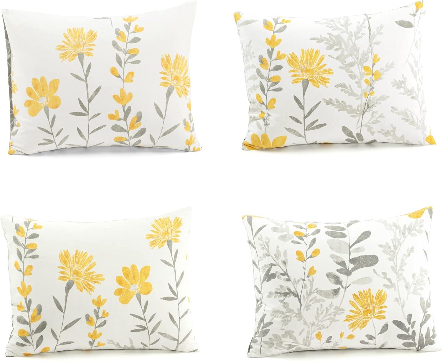 Lush Decor Yellow/Gray Cotton 3 Piece Duvet Cover Set