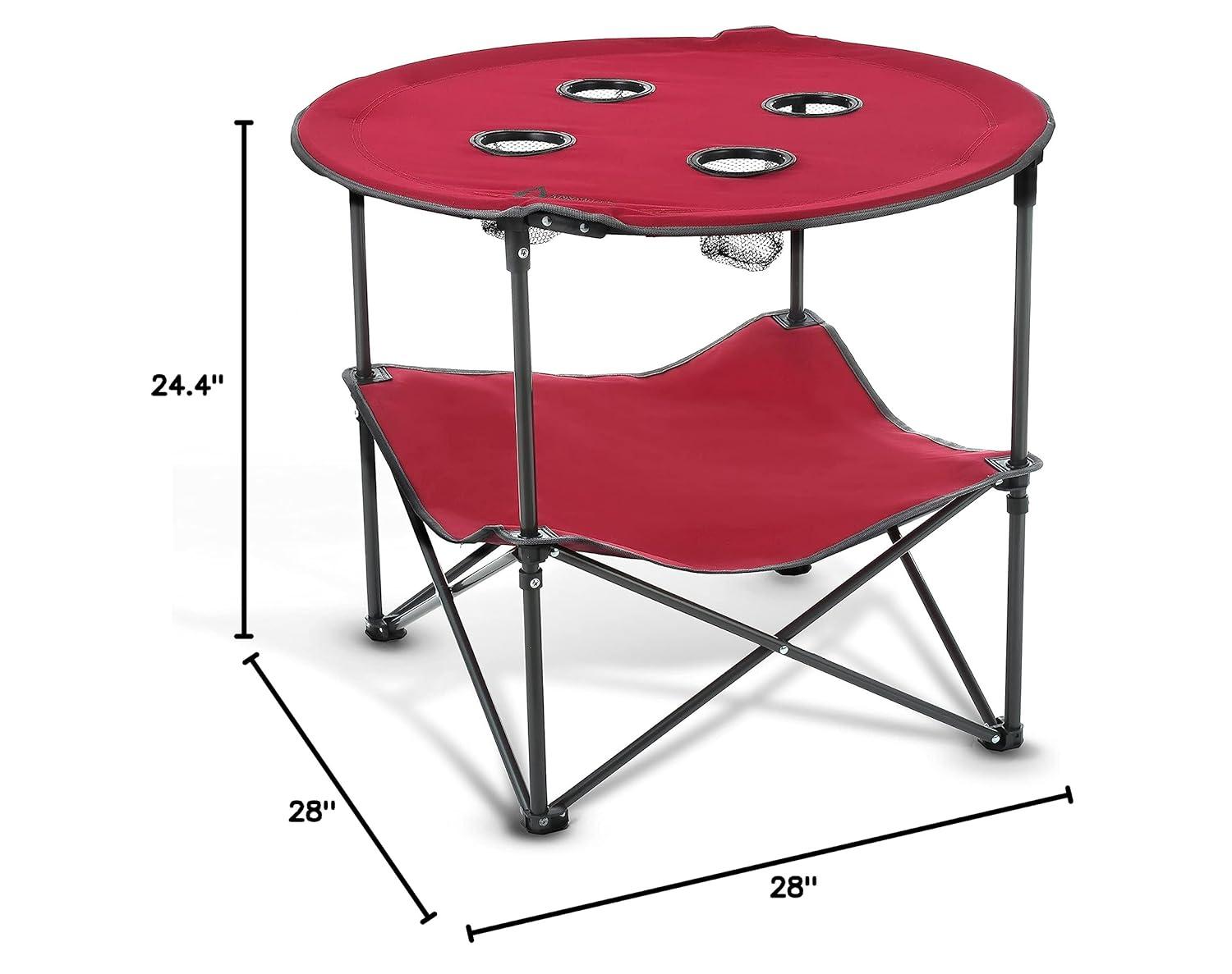 ARROWHEAD Outdoor Round Fabric Outdoor Folding Camping Table