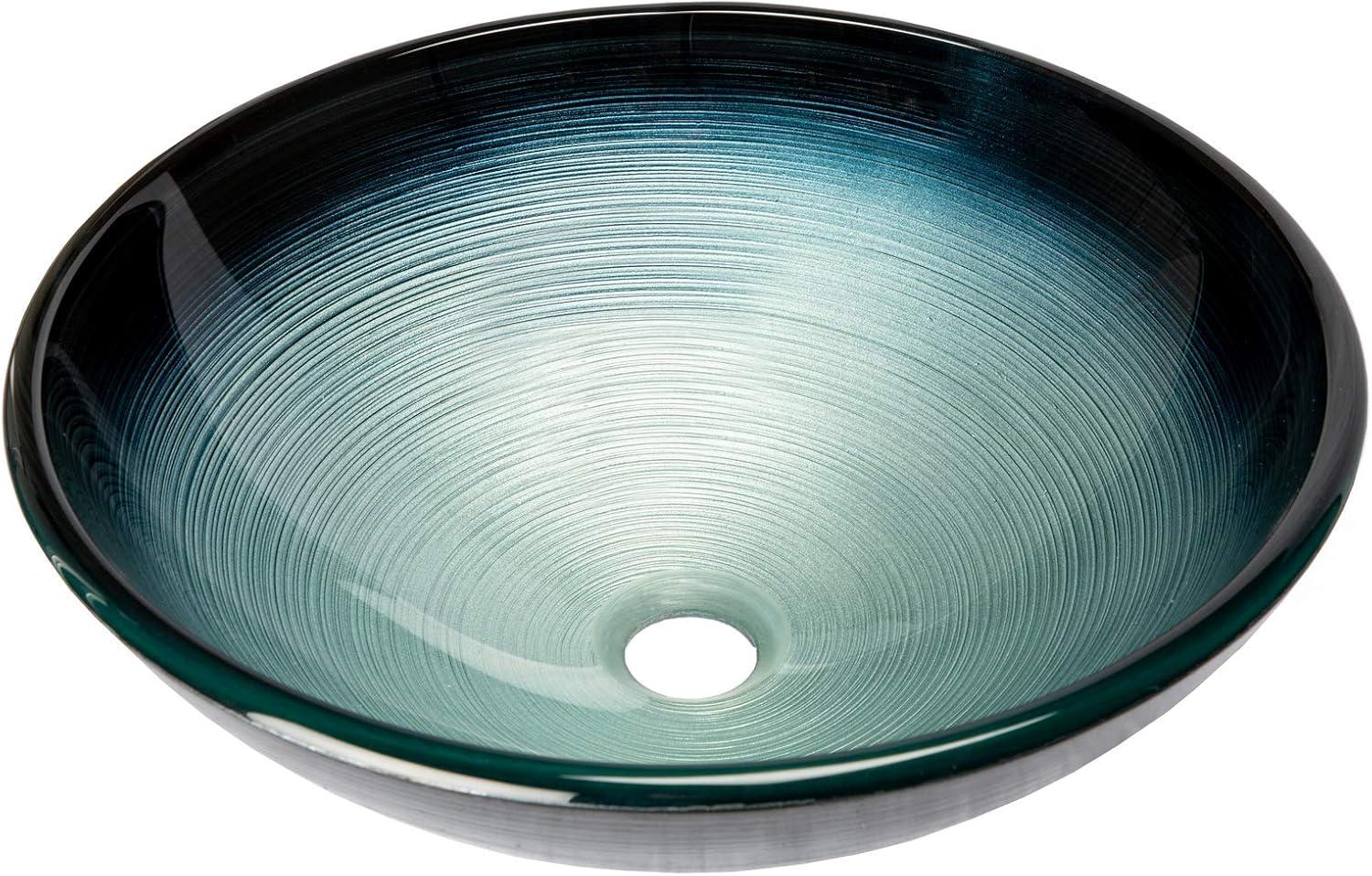 Eden Bath 16.38'' Tempered Glass Circular Bathroom Sink