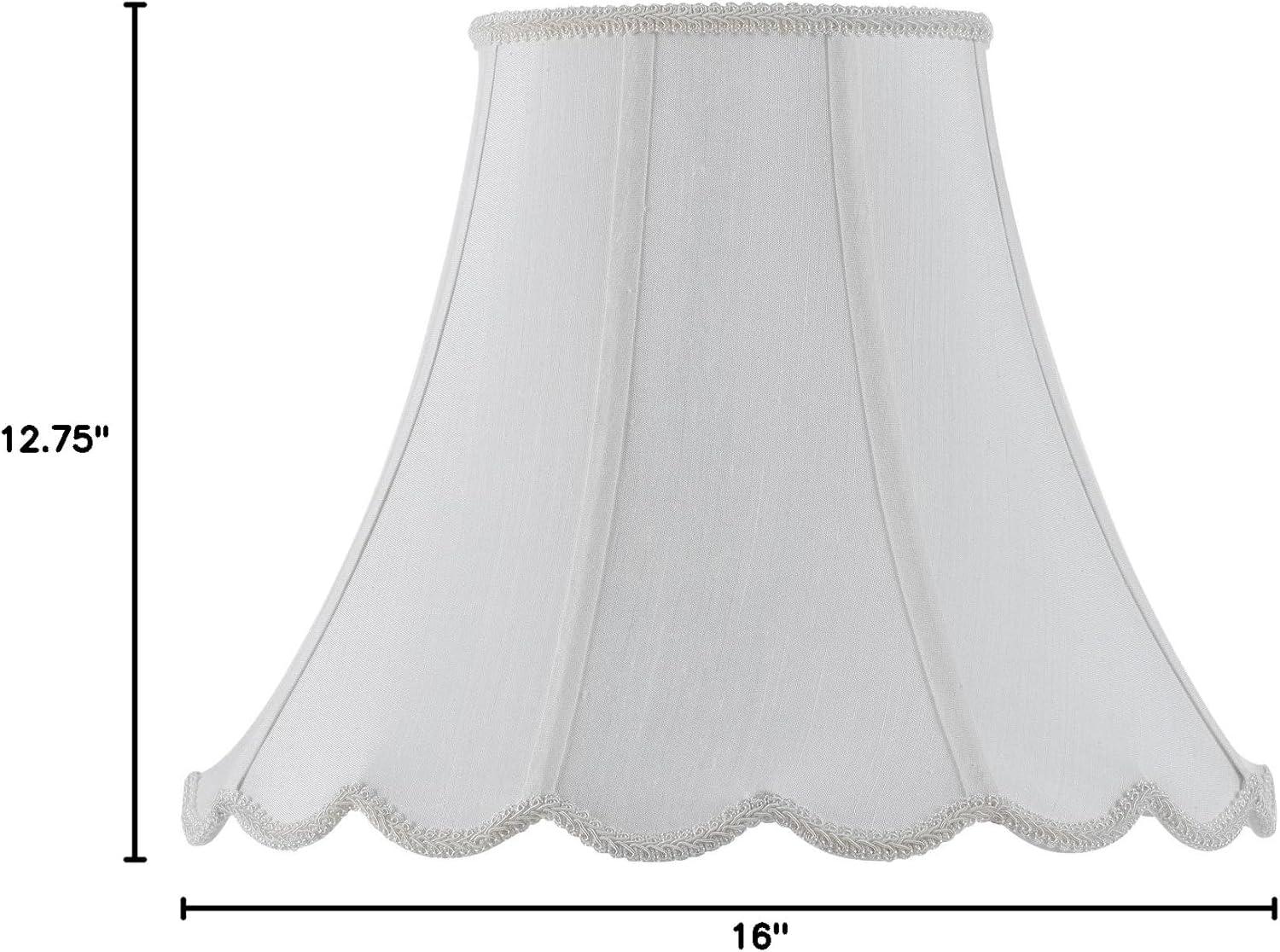 Cal Lighting Piped 12.75" Fabric Lamp Shade with Lined Interior in White