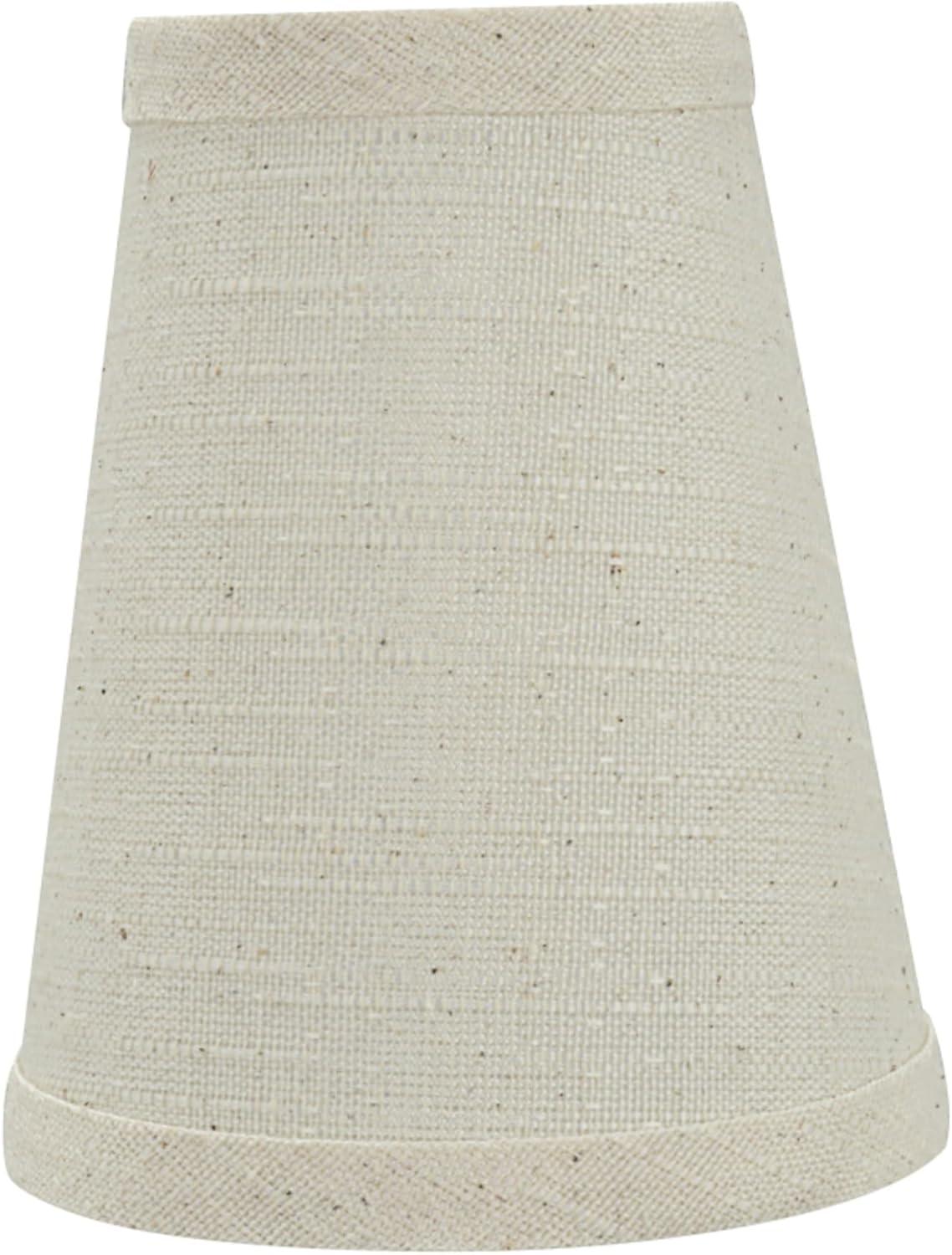 Aspen Creative 32663-2 Small Hardback Empire Shape Chandelier Clip-On Lamp Shade Set (2 Pack), Transitional Design in Off-White, 4" bottom width (2 1/2" x 4" x 5" )