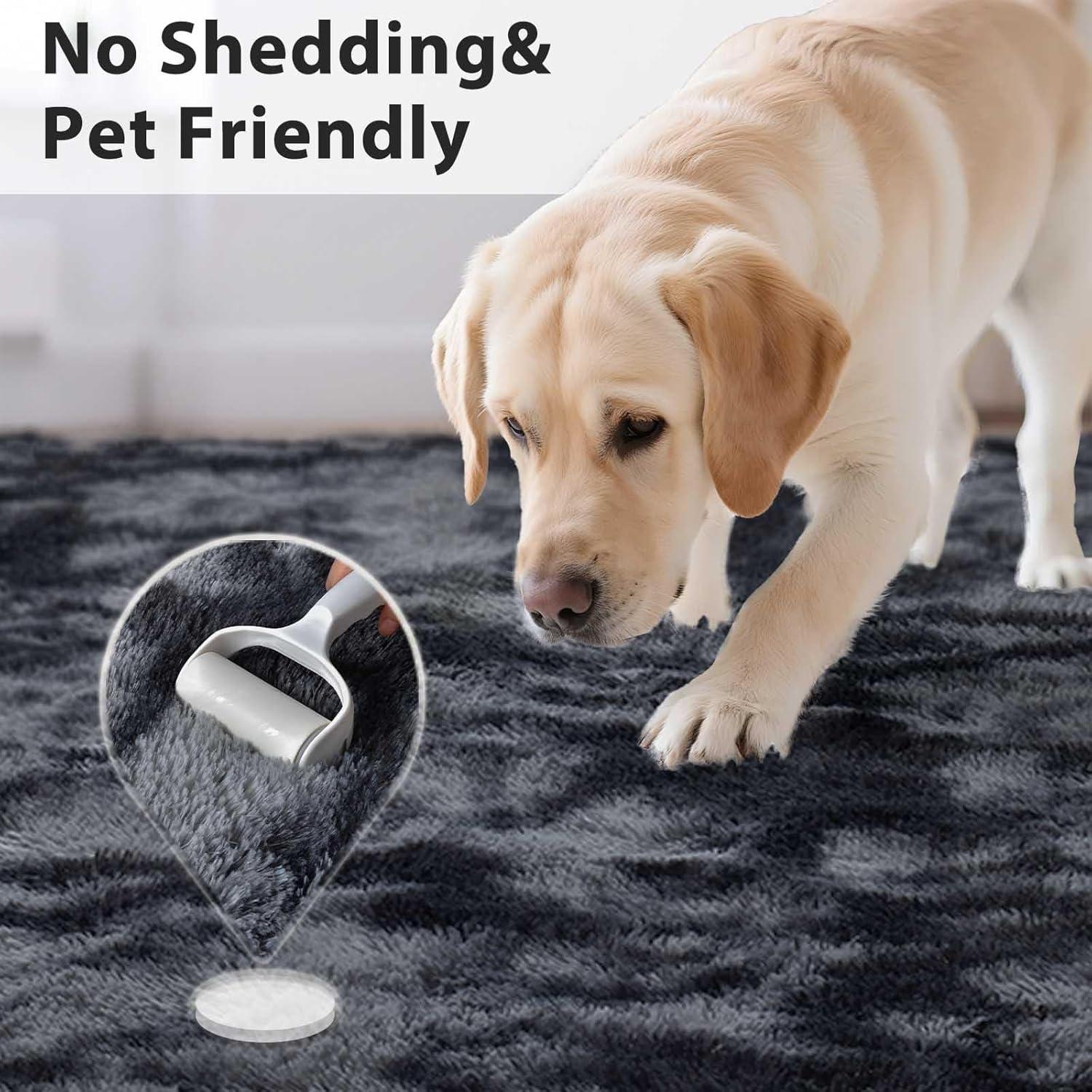 Noahas Fluffy Shaggy Rugs, 5x8 Feet Purple Plush Rugs for Girls Bedroom, Soft Kids Room Carpets, Large Bedside Rug, Upgrade Non-Slip Rugs for Children Nursery Dorm Home Decor, Purple