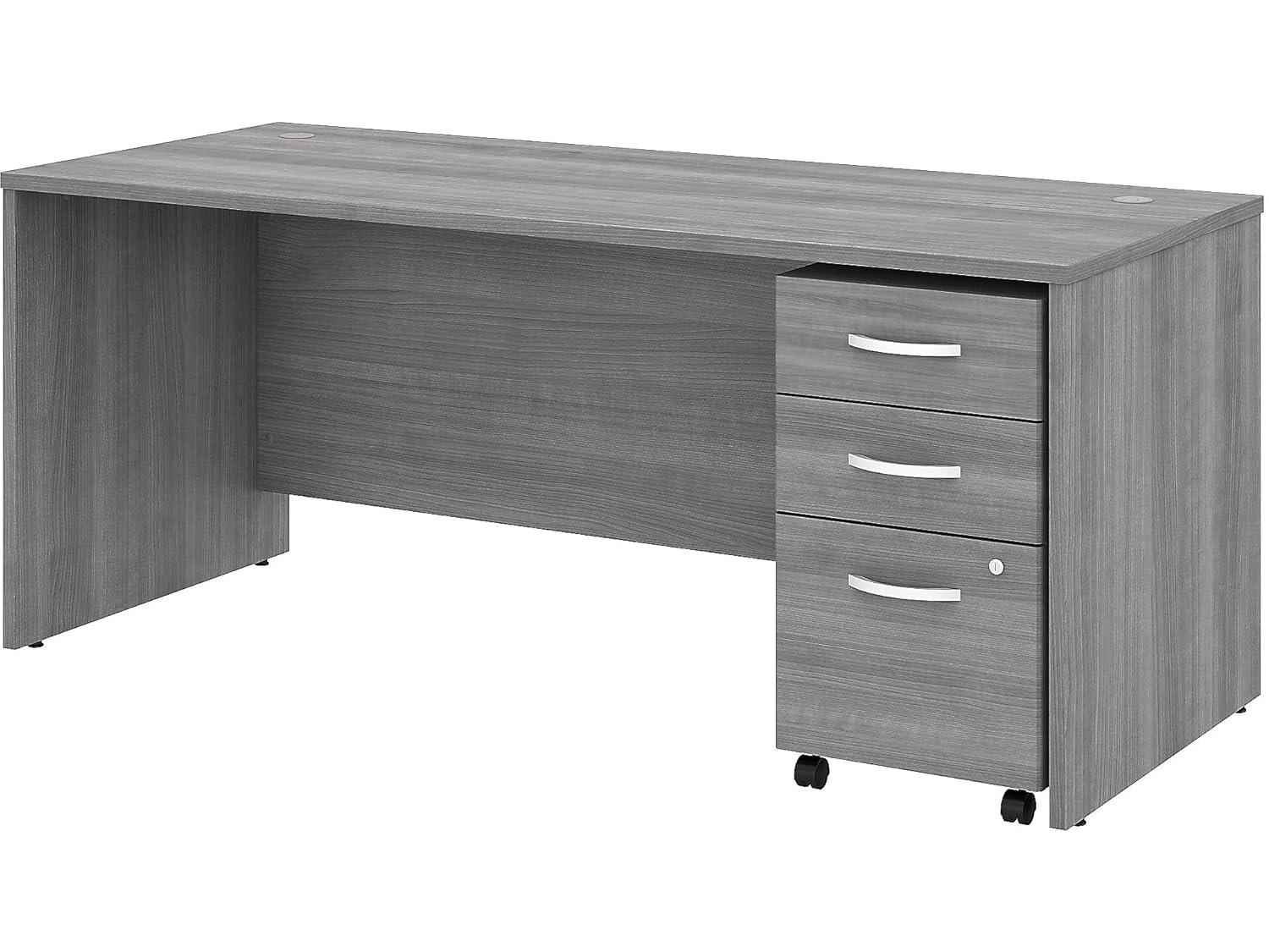 Studio C Executive Office Desk with Mobile File Cabinet