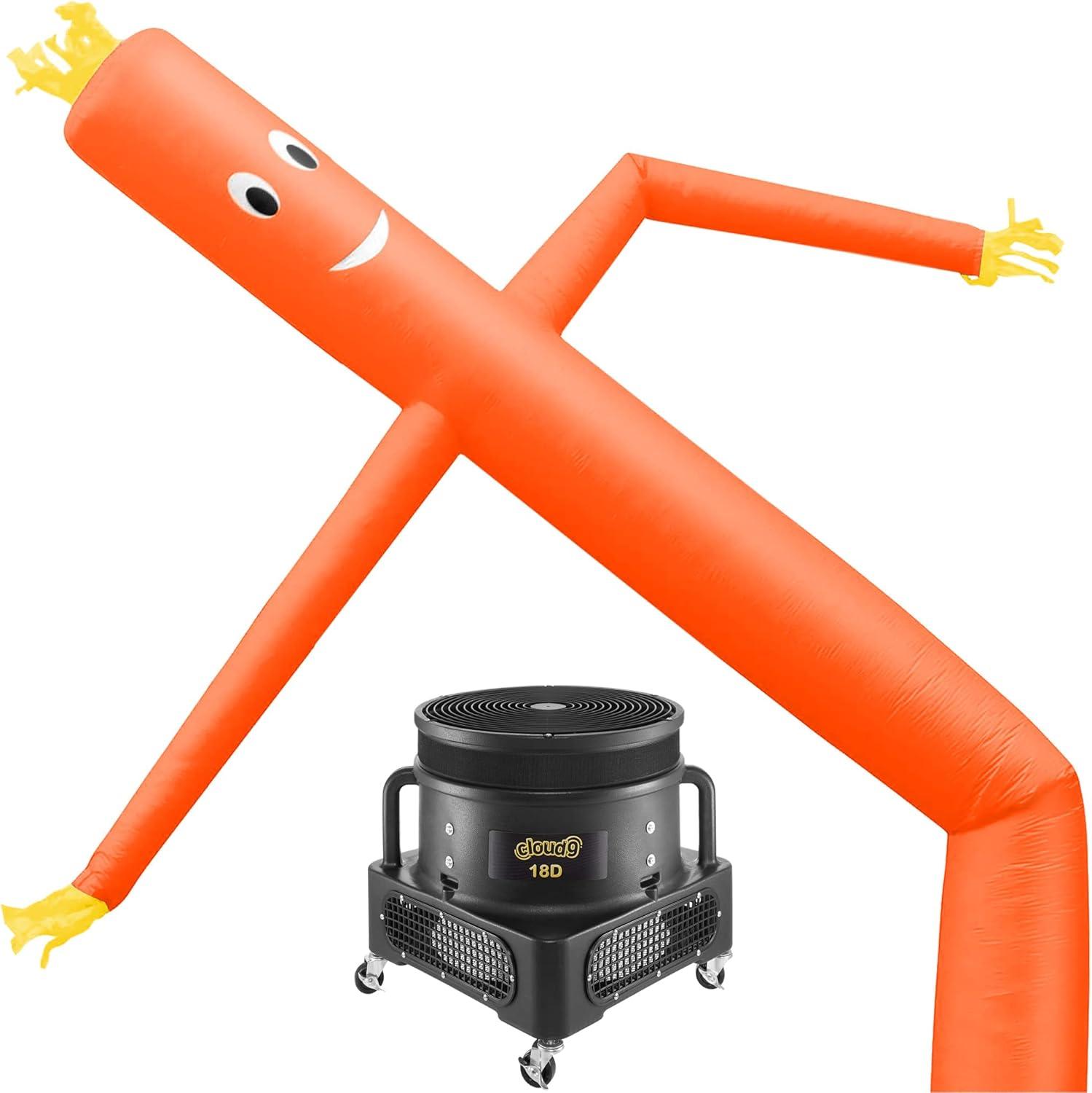 Orange 20 ft Inflatable Wacky Waving Tube Man with Blower