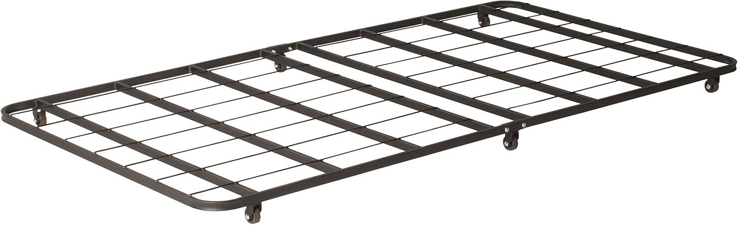 Black Metal Twin Trundle Frame with Roll-Out Drawer