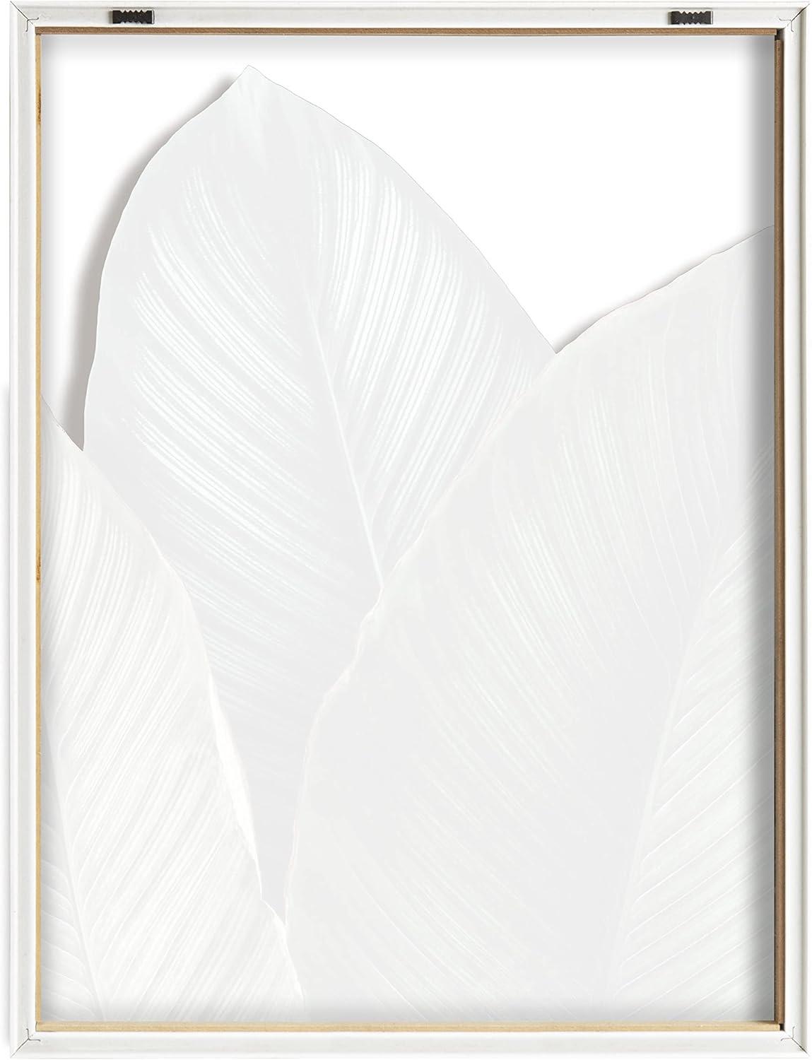 18" x 24" Blake Tropical Palm Leaves Framed Printed Glass Natural - Kate & Laurel All Things Decor