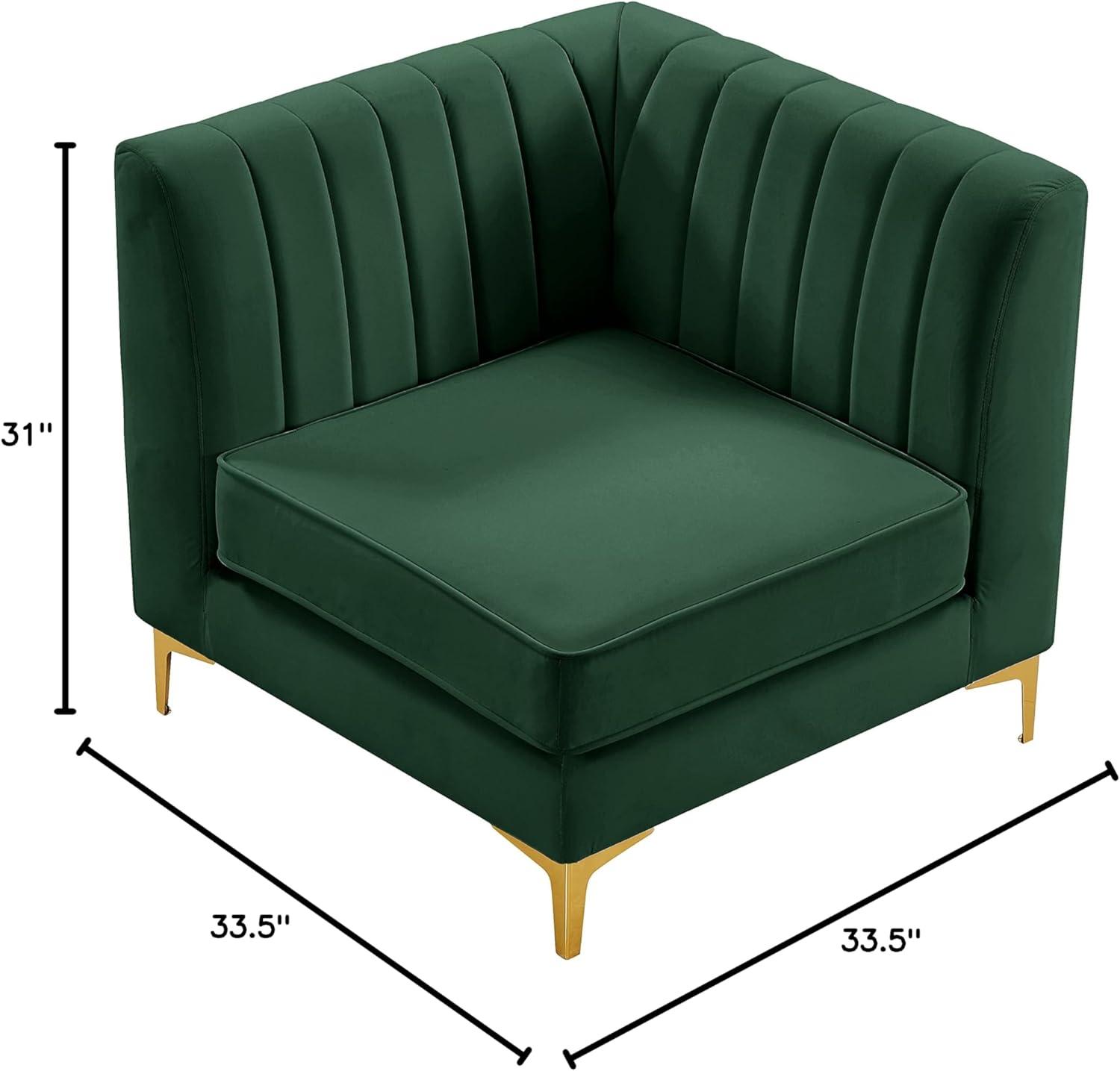 Meridian Furniture Alina Green Velvet Corner Chair