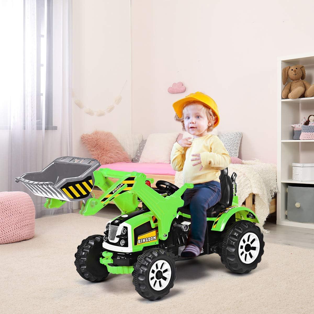 Costway Kids Ride On Excavator Truck 12V Battery Powered Front Loader Digger