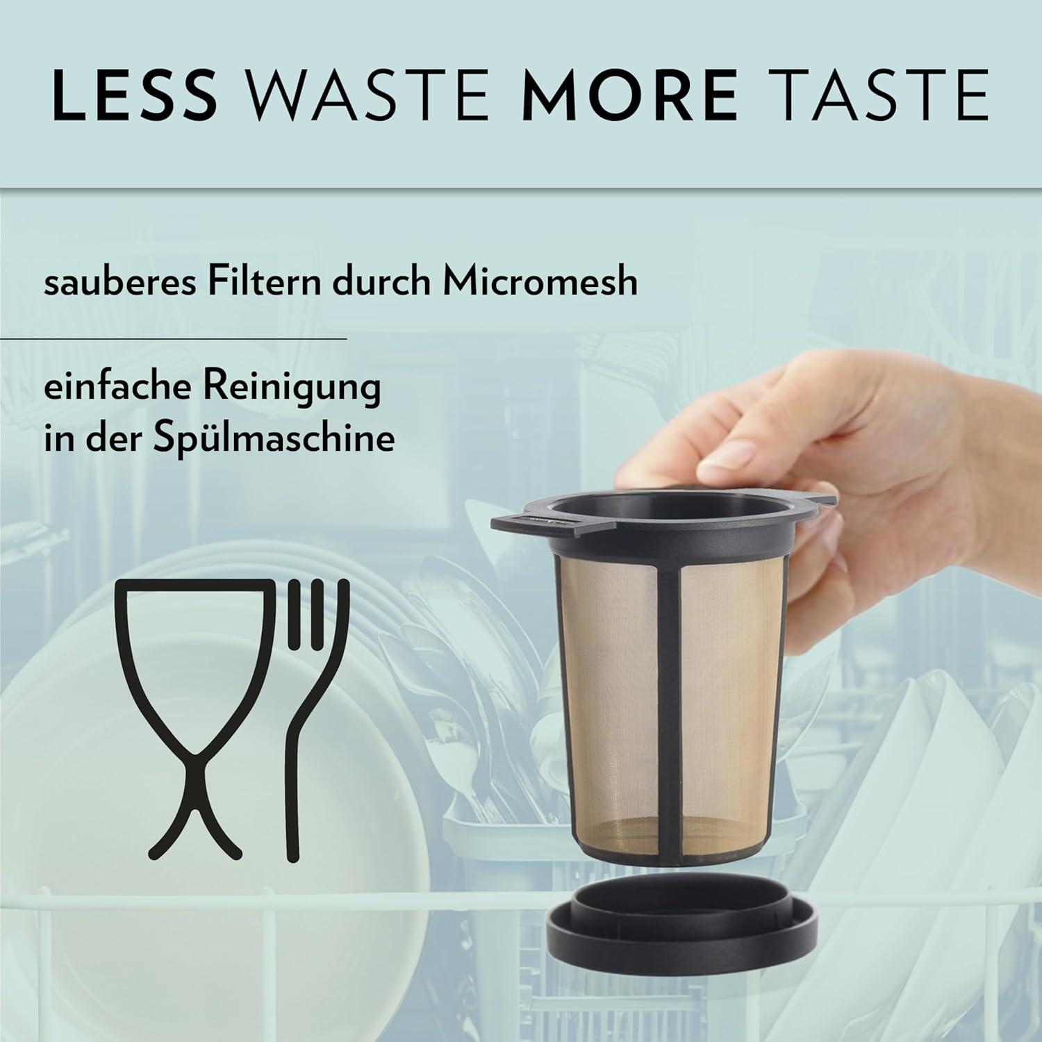 Reusable Stainless Steel Coffee and Tea Infusing Mesh Brewing Basket, Large, Black