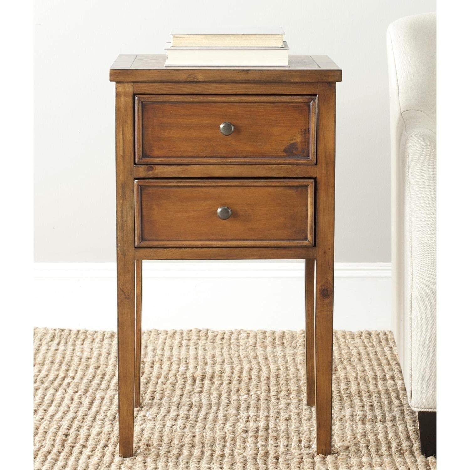 Toby Accent Table with Storage Drawers - Ash Grey - Safavieh.