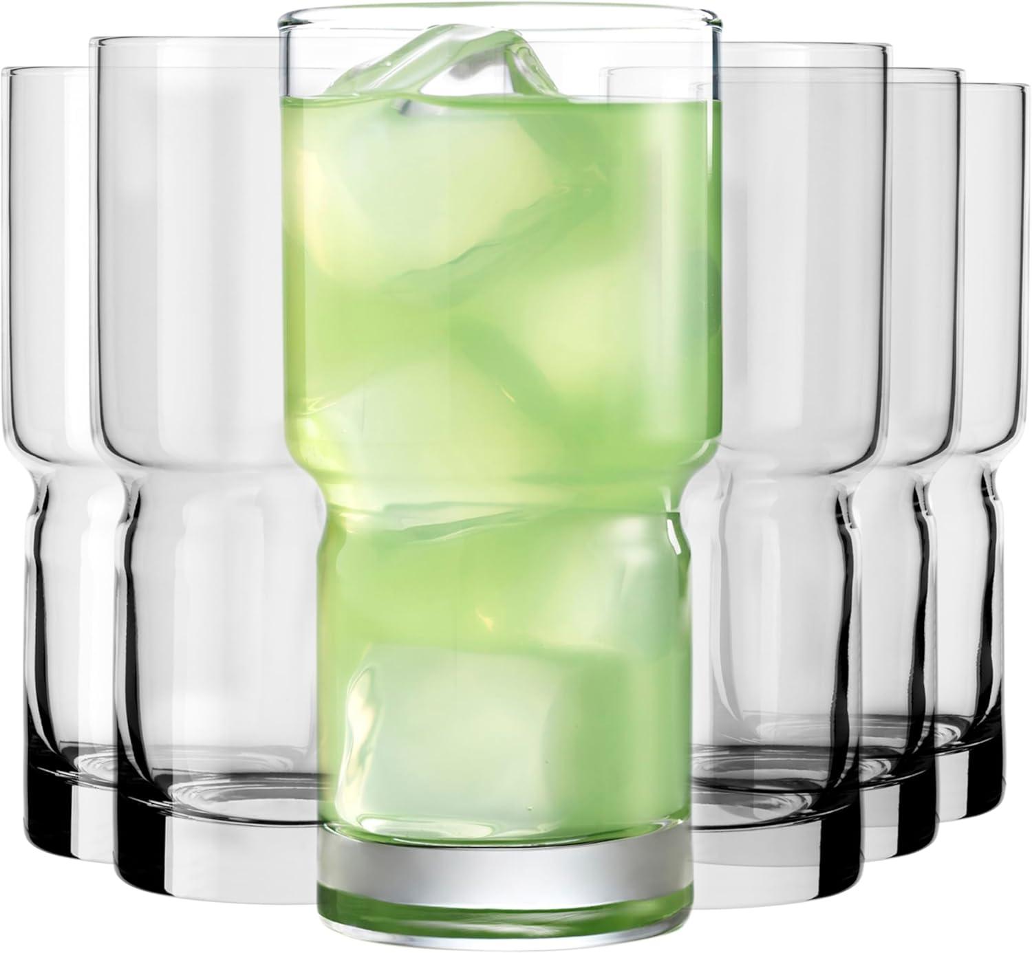 Libbey Newton Stackable Tumbler Glass, 16 ounce, Set of 6