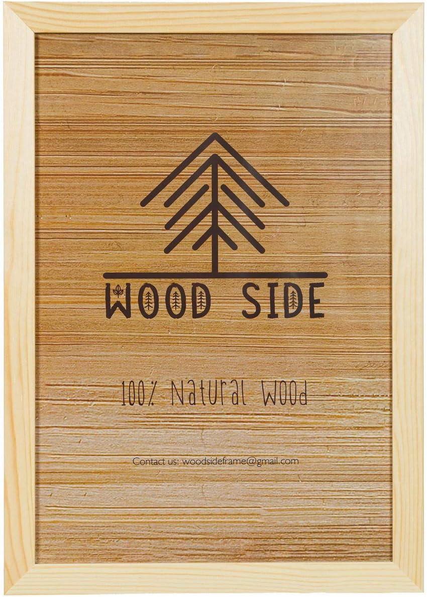 Rustic Wooden Poster Picture Frame 24x36 Natural Solid Eco Distressed Wood for Wall Mounting Barnwood Photo Frame