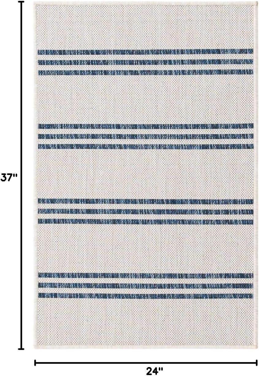 Jill Zarin Outdoor Collection Area Rug - Anguilla (2' 2" x 3' Rectangle Ivory/Blue)