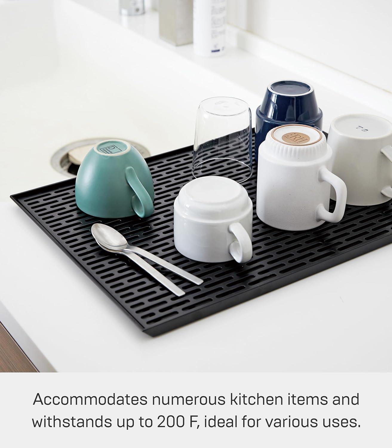 Yamazaki Home Yamazaki Home Sink-Side Draining Mat - Kitchen Dish Rack Tray Drainer, Plastic