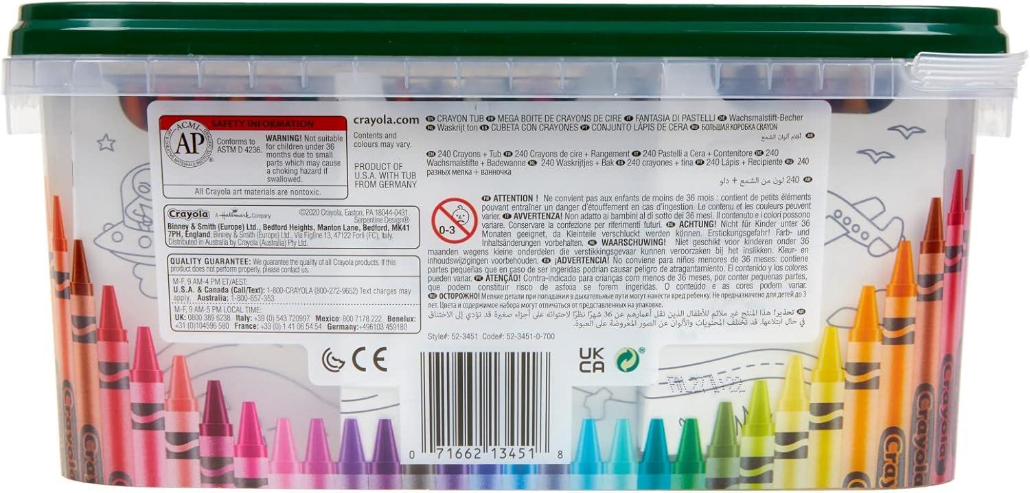 Crayola Crayon Tub (240ct), Bulk Crayon Set for Crafting, 120 Unique Colors, Classroom Must Have for Teachers, Coloring Supplies for Kids, 3+ [Amazon Exclusive]