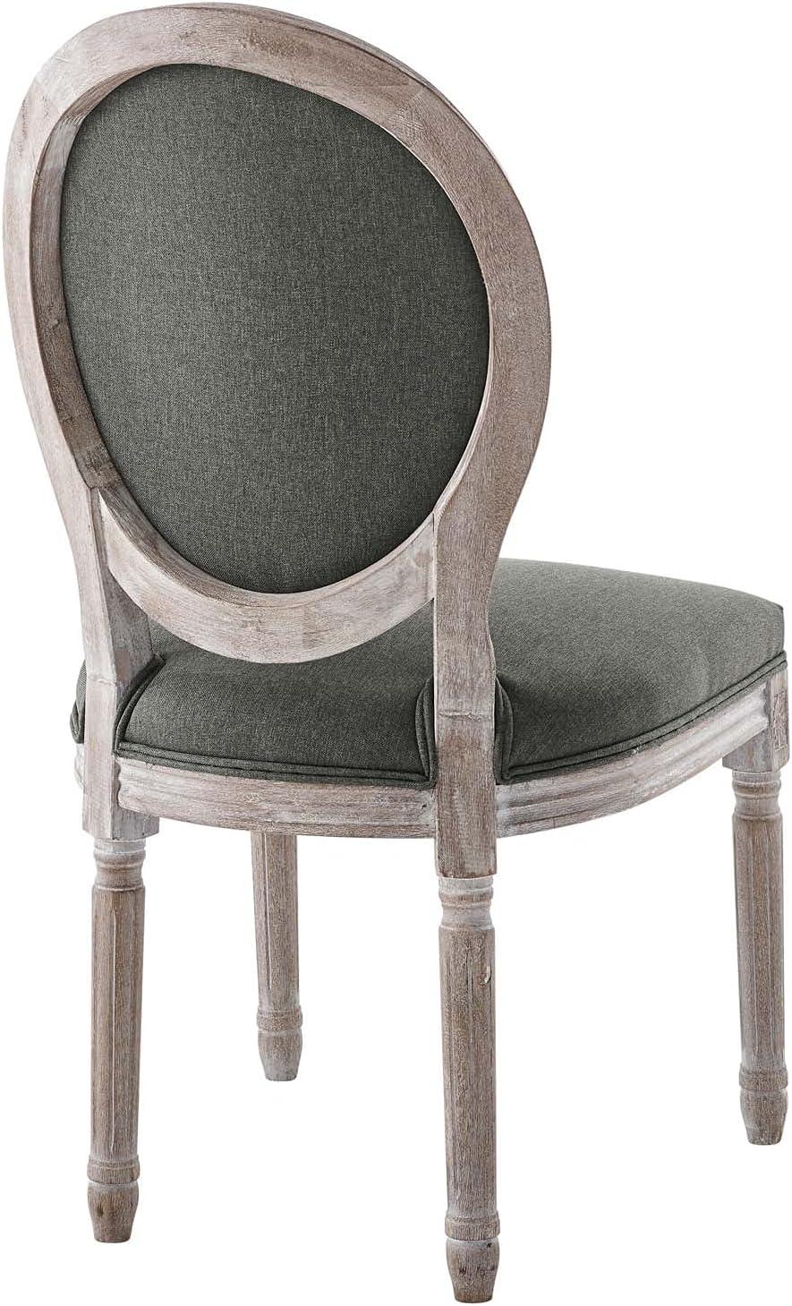 Modway Emanate 19.5" Fabric Dining Side Chair with Oval Back in Natural/Gray