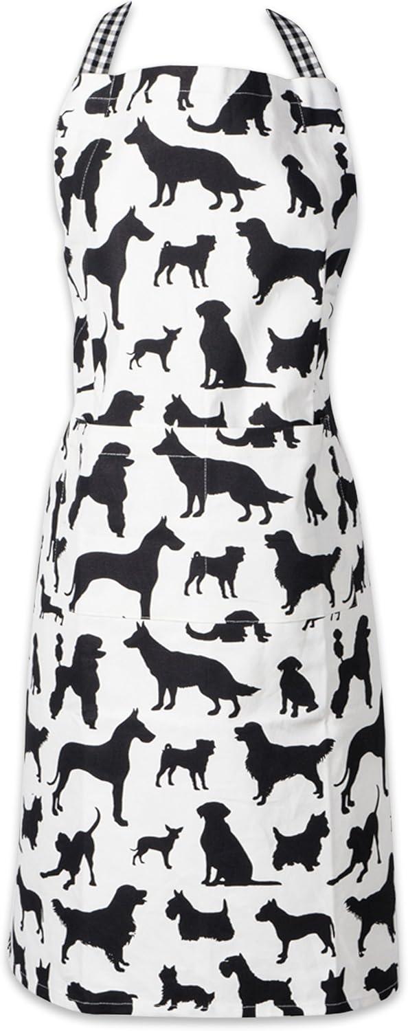 Design Imports  Dog Print Chef Apron, Black/White