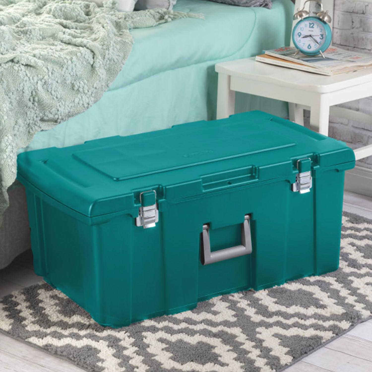 Sterilite Wheeled Footlocker, Plastic Utility Storage Container