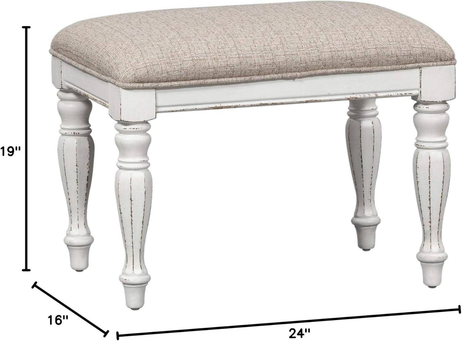 Magnolia Manor Accent Bench in White