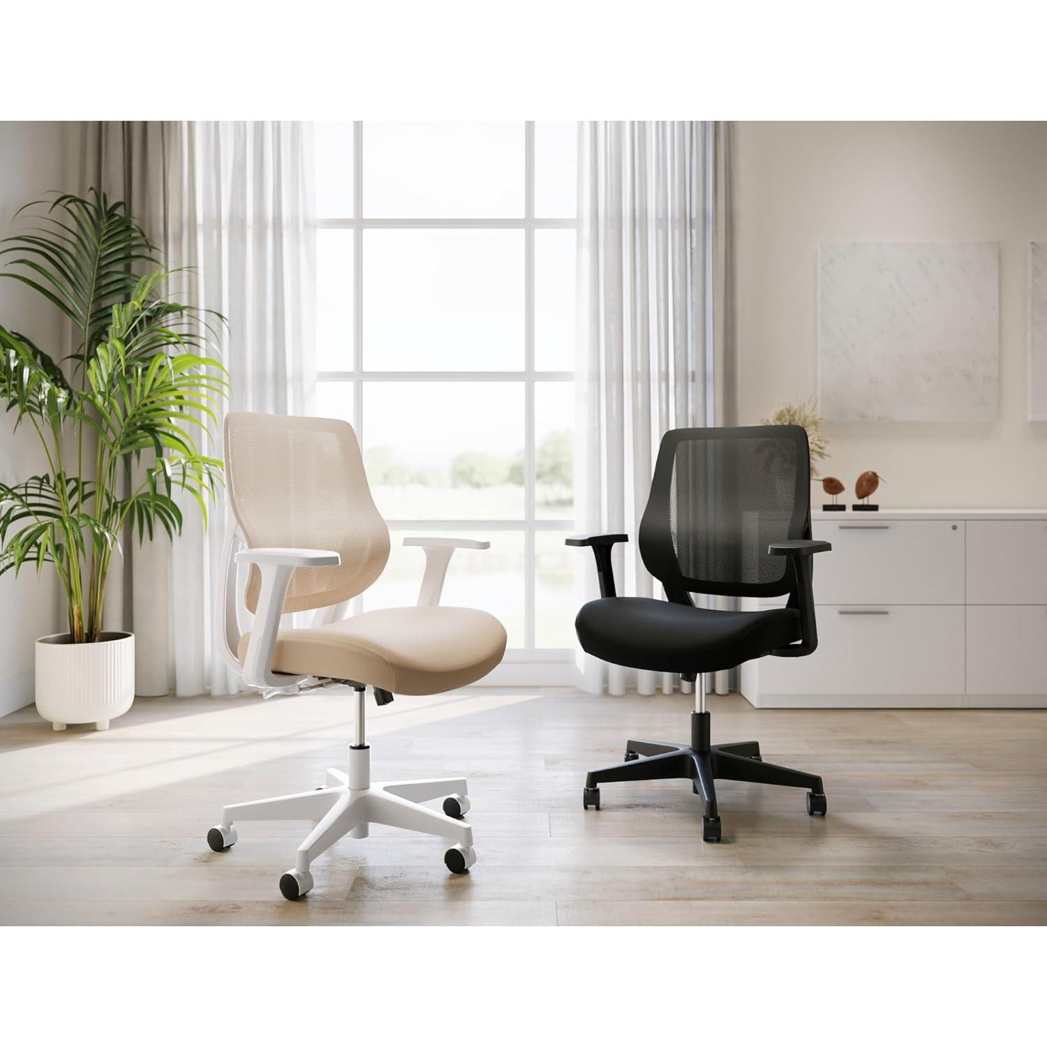BIZFURN® Sensi Mesh/Fabric Low-Back Task Chair, Black, BIFMA Compliant