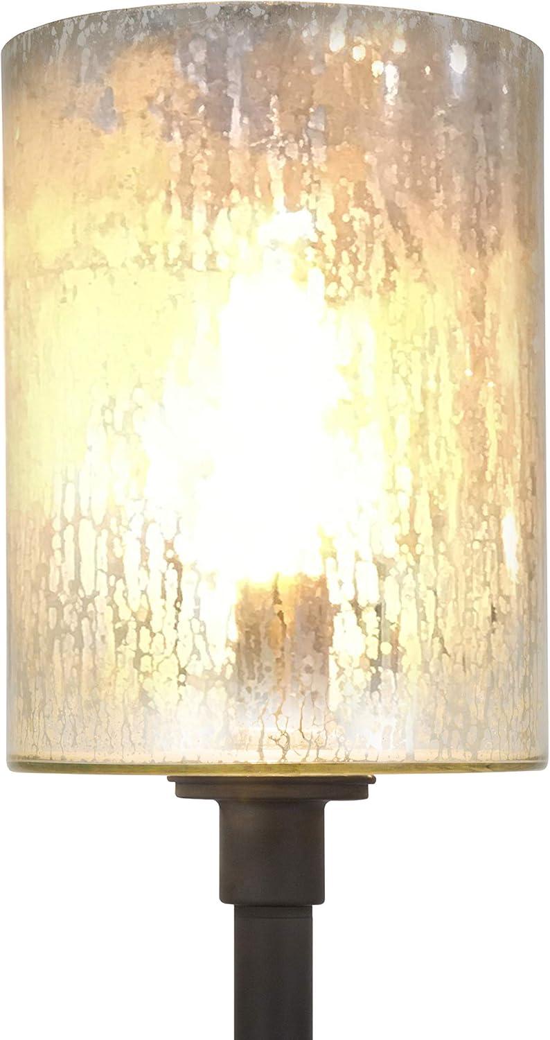 Numit 68.75" Tall Floor Lamp with Glass Shade in Brass/Mercury Glass