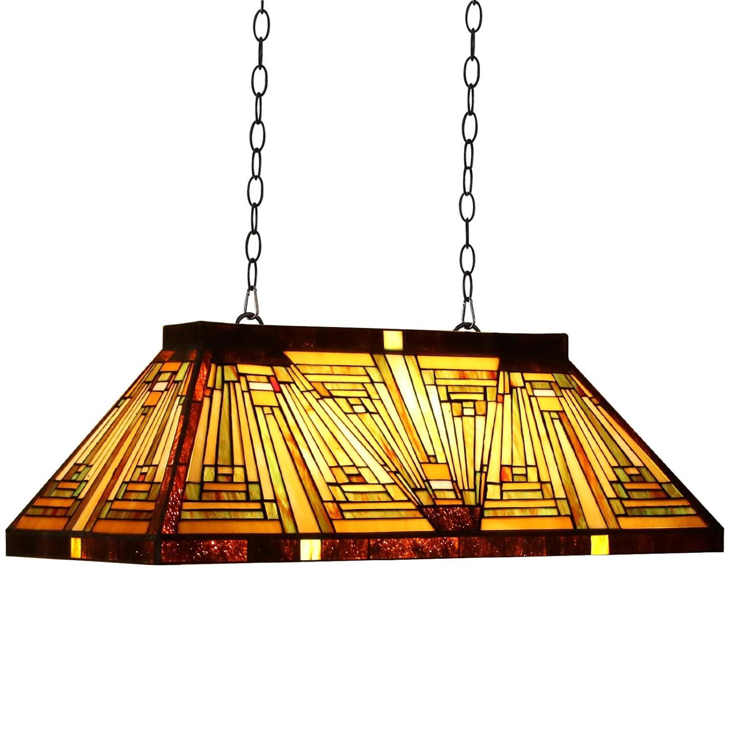 Chloe Lighting Innes Mission 3 Light Blackish Bronze Island Pendant 28" Wide