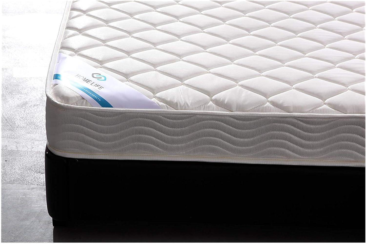 HomeLife 6-Inch Twin Size Mattress Gel Memory Foam – Firm - Tight Top, Pocketed Coils - Breathable Polyester Cover - Innerspring Support - White - Comfortable & Durable - Twin Mattress