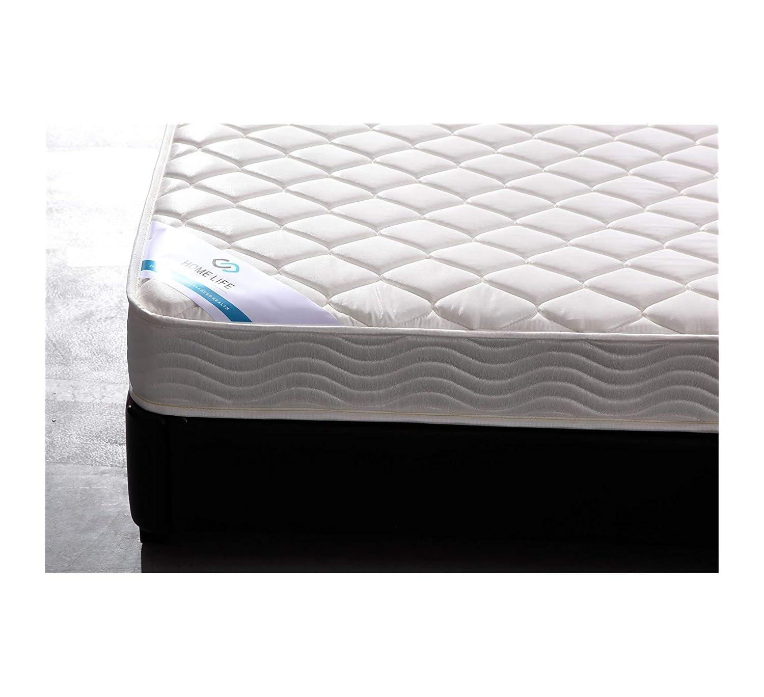 HomeLife 6-Inch Twin Size Mattress Gel Memory Foam – Firm - Tight Top, Pocketed Coils - Breathable Polyester Cover - Innerspring Support - White - Comfortable & Durable - Twin Mattress