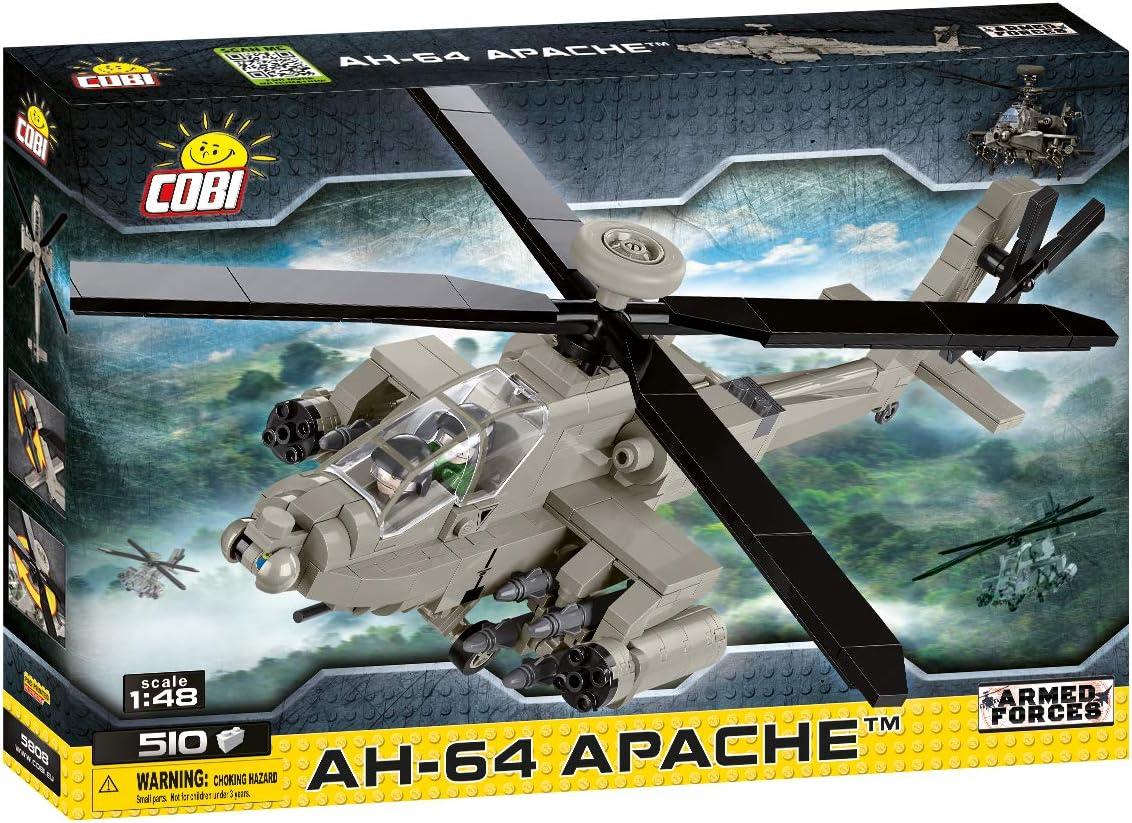 510-Piece LEGO Compatible AH-64 Apache Helicopter Model