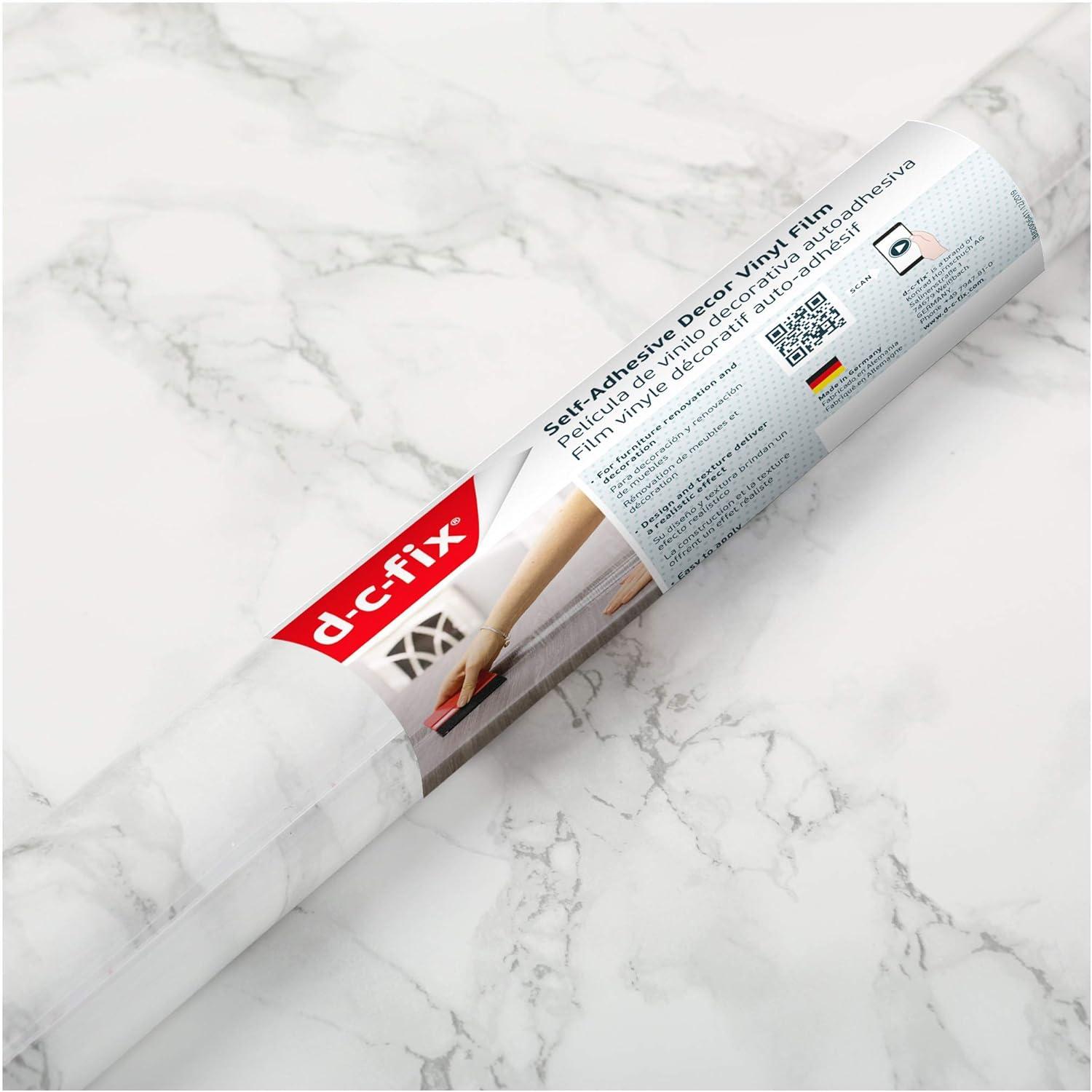 d-c-fix self Adhesive Peel and Stick Waterproof Marble Grey 26.5'' x 78.7"" Film Thicker Than Contact Paper for Kitchen and bathrooms countertops cabinets (FA346-8306)