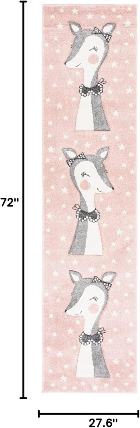 Carousel Kids CRK191 Power Loomed Runner Rug - Pink/Ivory - 2'3"x6' - Safavieh.