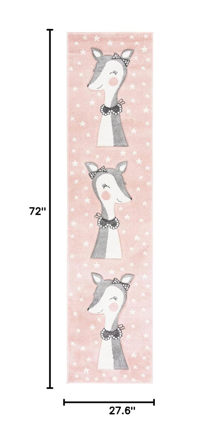 Carousel Kids CRK191 Power Loomed Runner Rug - Pink/Ivory - 2'3"x6' - Safavieh.