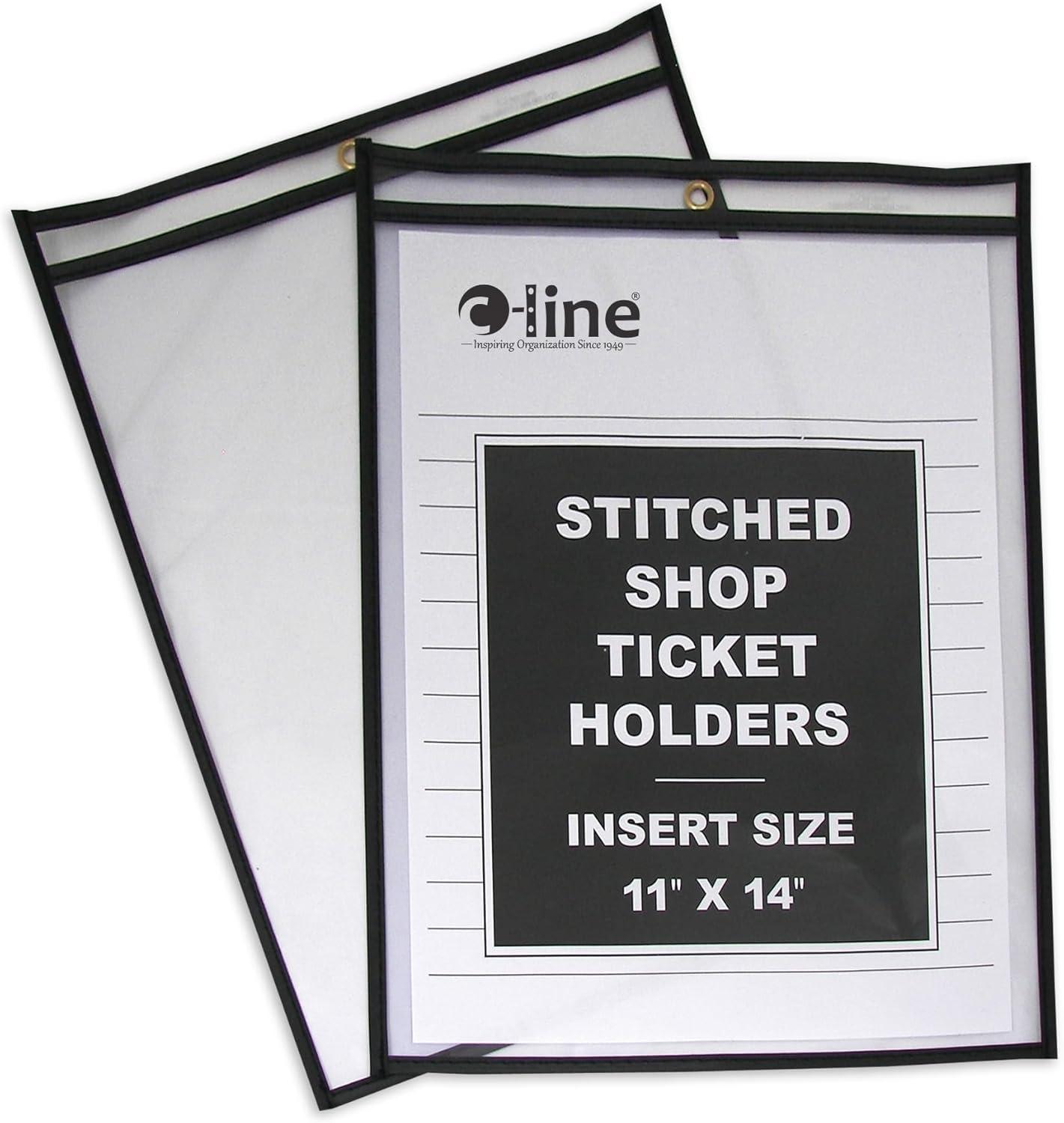 C-Line Shop Ticket Holders Stitched Both Sides Clear 75" 11 x 14 25/BX 46114