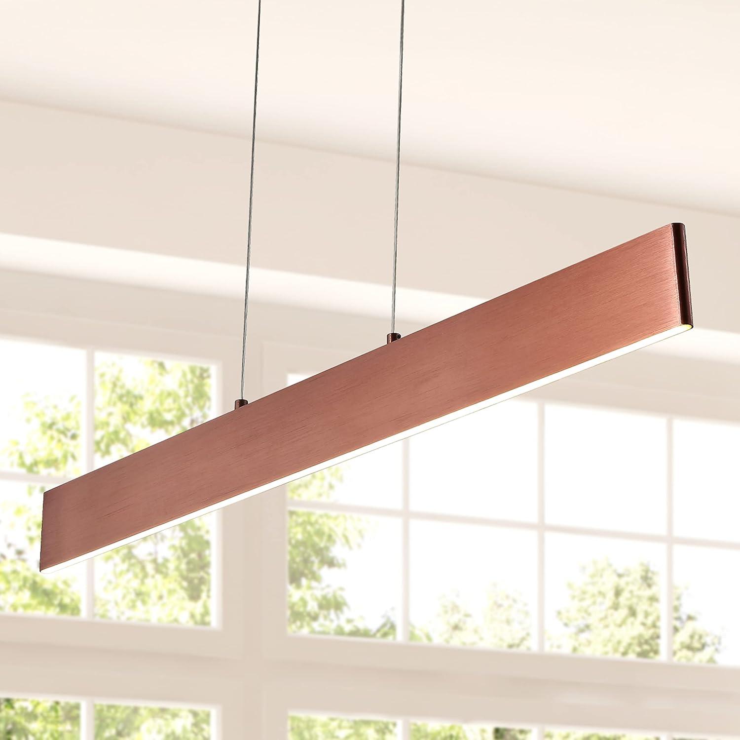 Draper 40" Dimmable Adjustable Integrated LED Metal Linear Pendant, Anodized Bronze