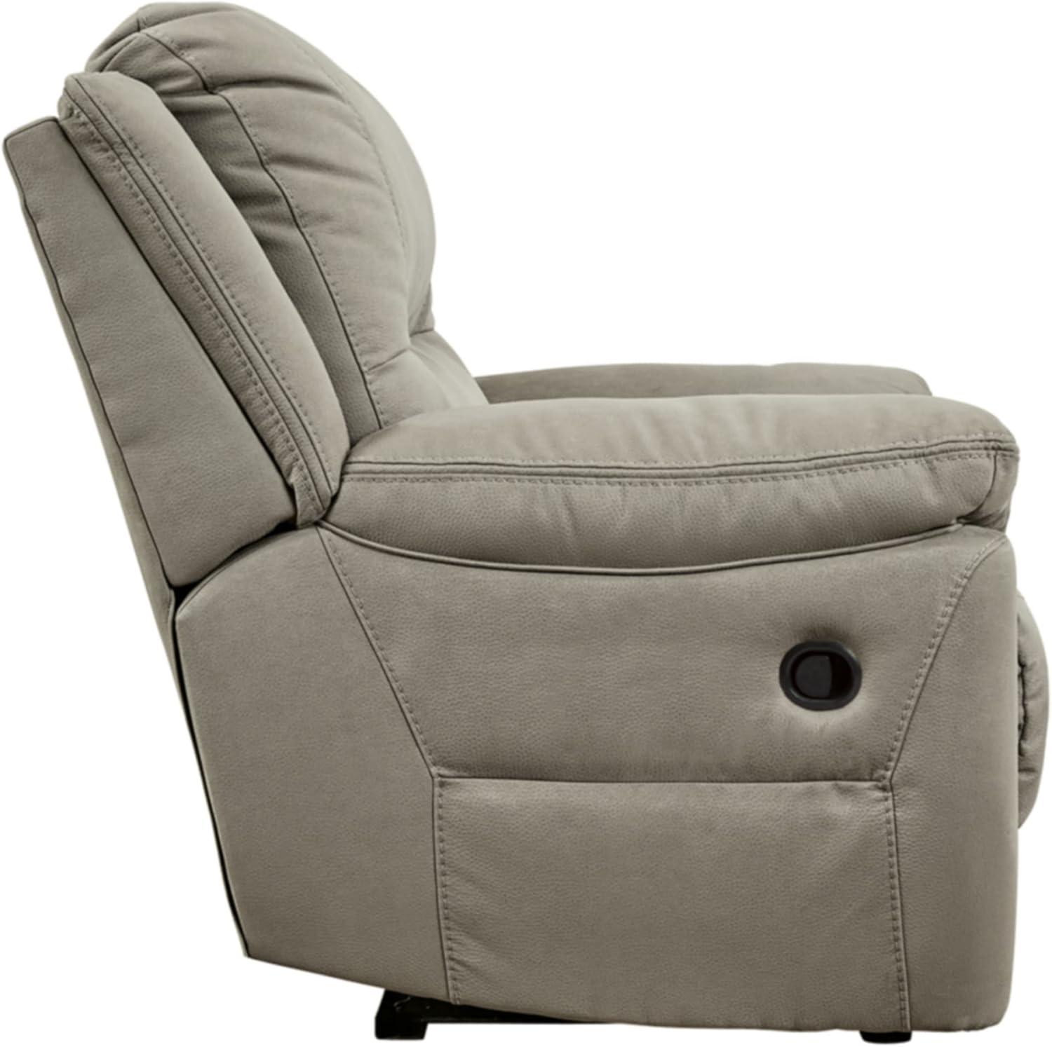 Contemporary Oversized Recliner in Soft-As-Suede Gray Faux Leather