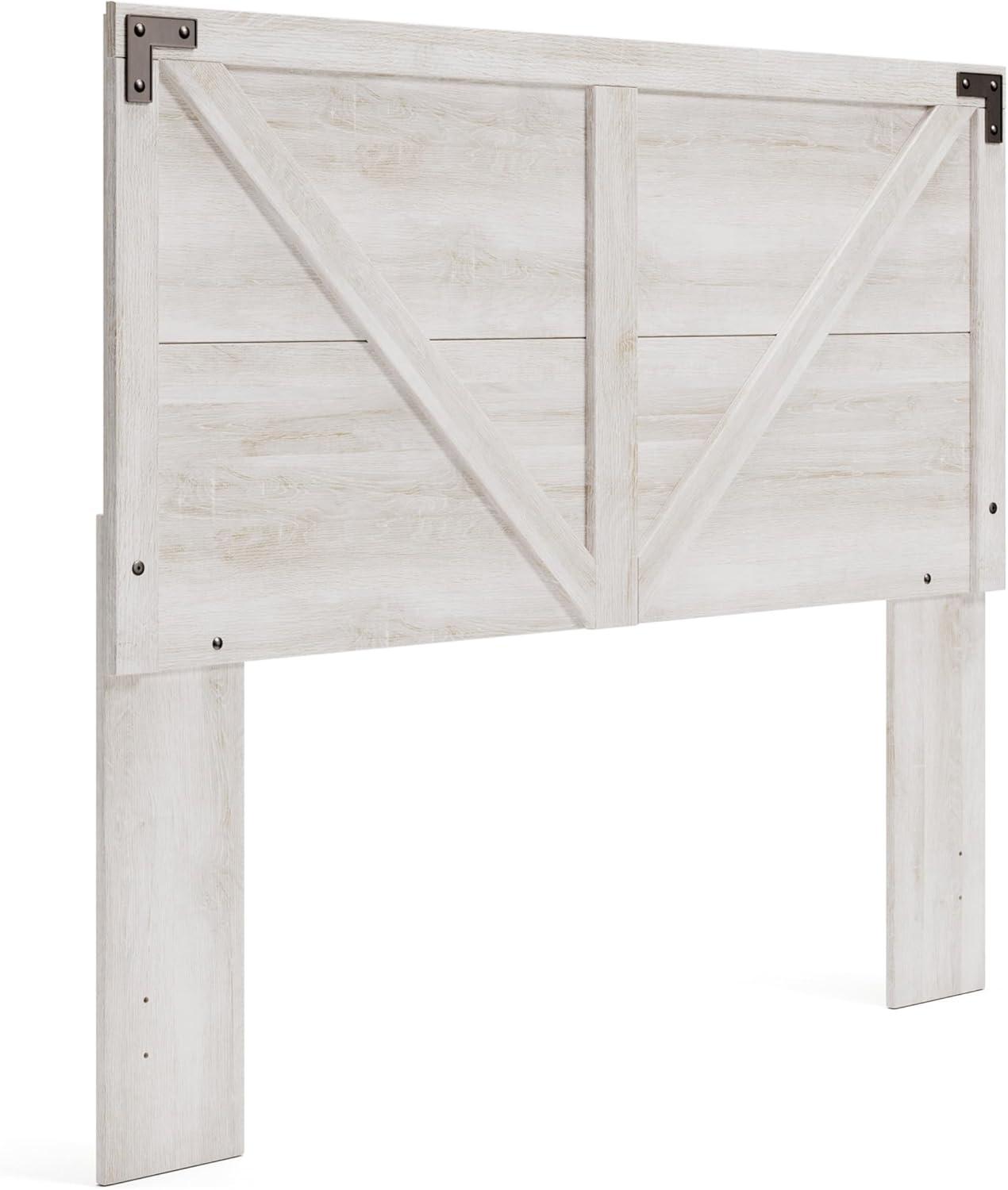 Queen Shawburn Panel Headboard White/Dark Gray - Signature Design by Ashley: Crossbuck Detail, Wood Frame Mounted