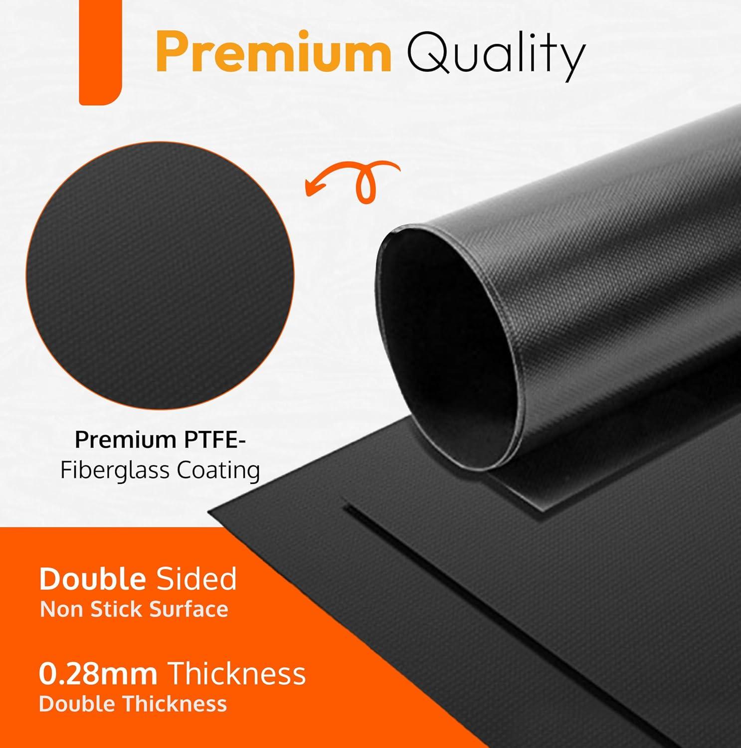 Large Thick Heavy Duty 2 Pack Non Stick Teflon Oven Liners Mat, 17"x 25", for bottom of Electric Oven Gas Oven Microwave Charcoal or Gas Grills